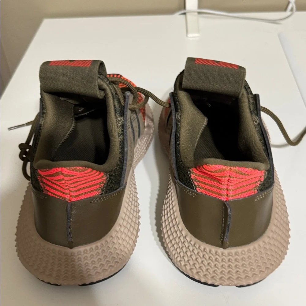 adidas Sneakers Olive Green Red Orange Accents